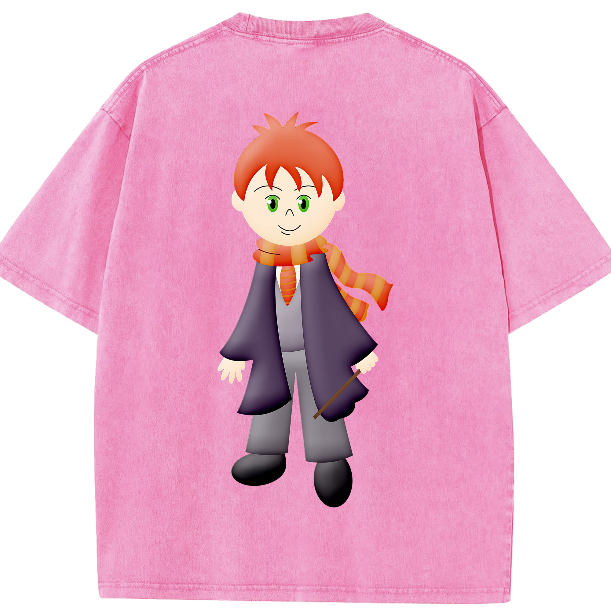 （画像用） Harry Potter ハリー・ポッターシリーズ 綿100% ヴィンテージ風 半袖Tシャツ（背面プリント）
